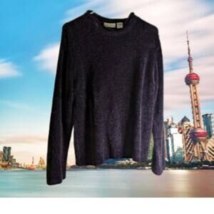 Croft & Barrow Large Poly blend long sleeve knit purple sweater. Fall/winter.